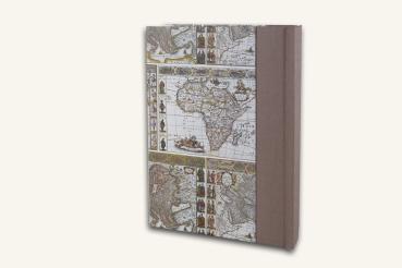 Preview: Notebook DIN format, linen spine brown